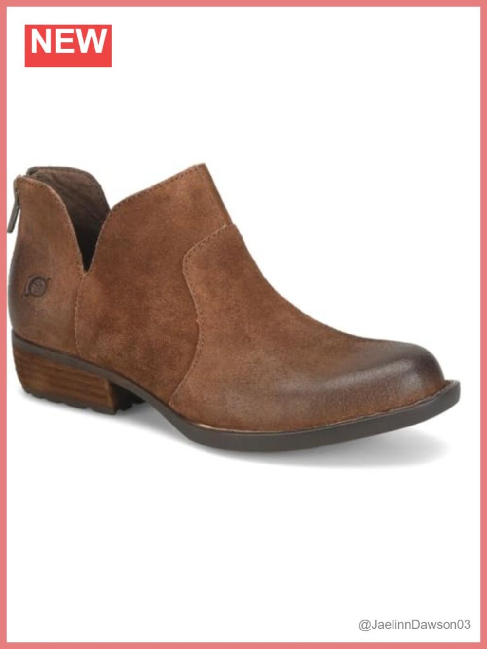 Leather Ankle Bootie with Cushioned Footbed and Block Heel